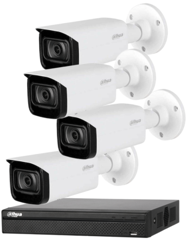 KIT DAHUA, DAH-IPP4IEXT2B40B, NVR + 4xCAMERA, 2MP, IR 40m