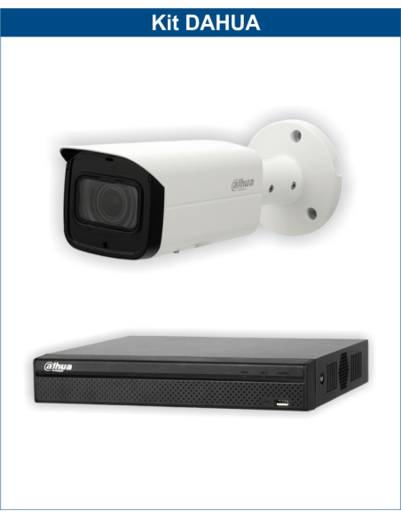 KIT DAHUA, DAH-IPP1IEXT2B60B, NVR + 1xCAMERA, 2MP, IR 60m