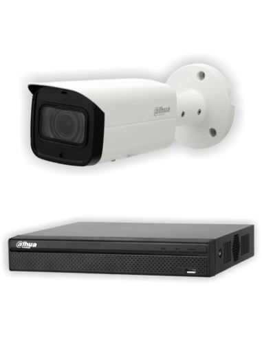 KIT DAHUA, DAH-IPP1IEXT2B60B, NVR + 1xCAMERA, 2MP, IR 60m