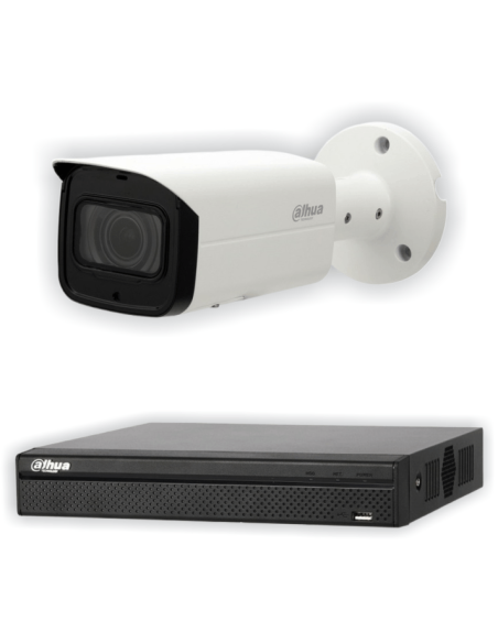 KIT DAHUA, DAH-IPP1IEXT2B60B, NVR + 1xCAMERA, 2MP, IR 60m