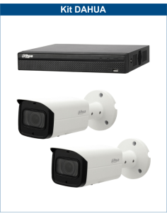 KIT DAHUA, DAH-IPP2IEXT2B60B, NVR + 2xCAMERA, 2MP, IR 60m