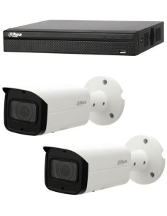 KIT DAHUA, DAH-IPP2IEXT2B60B, NVR + 2xCAMERA, 2MP, IR 60m 2