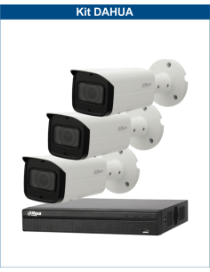 KIT DAHUA, DAH-IPP3IEXT2B50B, NVR + 3xCAMERA, 2MP, IR 50m