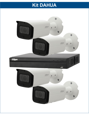 KIT DAHUA, DAH-IPP4IEXT2B50B, NVR + 4xCAMERA, 2MP, IR 50m