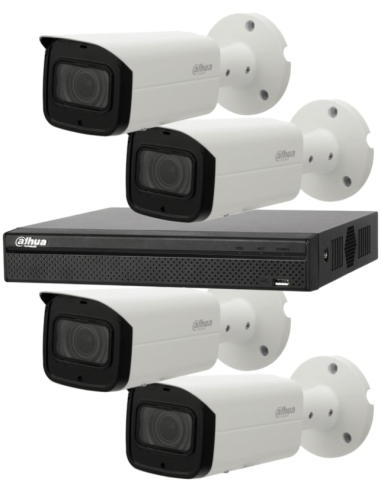 KIT DAHUA, DAH-IPP4IEXT2B50B, NVR + 4xCAMERA, 2MP, IR 50m
