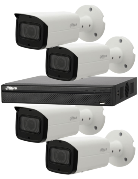 KIT DAHUA, DAH-IPP4IEXT2B50B, NVR + 4xCAMERA, 2MP, IR 50m