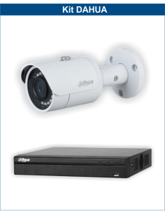 KIT DAHUA, DAH-IPP1IEXT2B30B, NVR + 1xCAMERA, 2MP, IR 30m