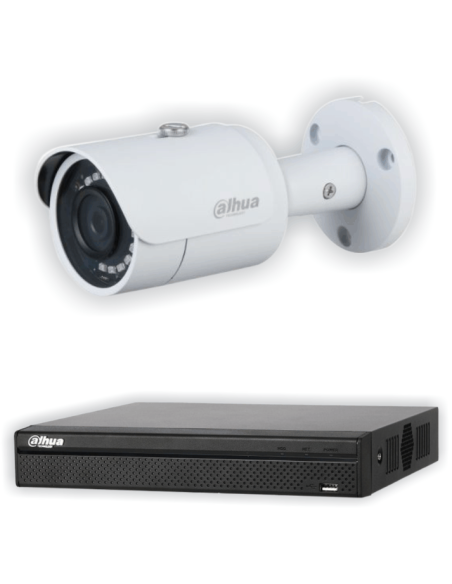 KIT DAHUA, DAH-IPP1IEXT2B30B, NVR + 1xCAMERA, 2MP, IR 30m
