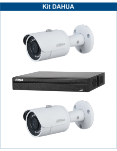 KIT DAHUA, DAH-IPP2IEXT2B30B, NVR + 2xCAMERA, 2MP, IR 30m