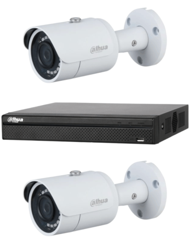 KIT DAHUA, DAH-IPP2IEXT2B30B, NVR + 2xCAMERA, 2MP, IR 30m