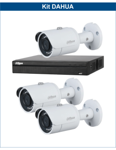 KIT DAHUA, DAH-IPP3IEXT2B30B, NVR + 3xCAMERA, 2MP, IR 30m