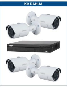 KIT DAHUA, DAH-IPP4IEXT2B30B, NVR + 4xCAMERA, 2MP, IR 30m