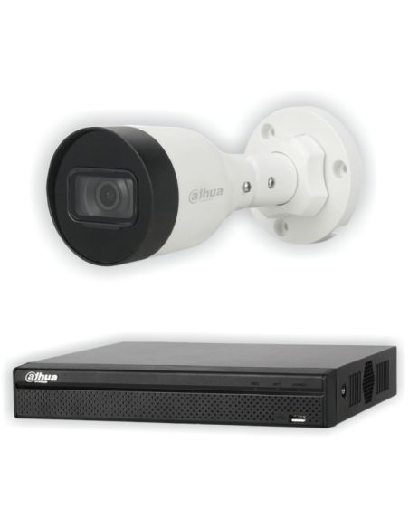 KIT DAHUA, DAH-IPP1IEXT2B30B, NVR + 1xCAMERA, 2MP, IR 30m