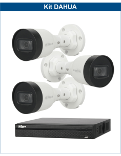 KIT DAHUA, DAH-IPP3IEXT2B30B, NVR + 3xCAMERA, 2MP, IR 30m