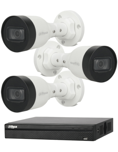 KIT DAHUA, DAH-IPP3IEXT2B30B, NVR + 3xCAMERA, 2MP, IR 30m