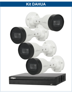 KIT DAHUA, DAH-IPP4IEXT2B30B, NVR + 4xCAMERA, 2MP, IR 30m