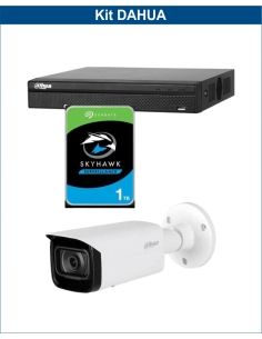 KIT DAHUA, DAH-IPP1IEXT2B40P, NVR + HDD + 1xCAMERA, 2MP, IR 40m