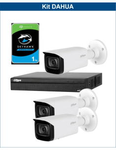 KIT DAHUA, DAH-IPP3IEXT2B40P, NVR + HDD + 3xCAMERA, 2MP, IR 40m