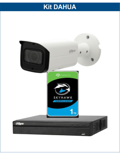 KIT DAHUA, DAH-IPP1IEXT2B60P, NVR + HDD + 1xCAMERA, 2MP, IR 60m