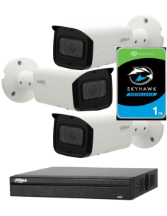 KIT DAHUA, DAH-IPP3IEXT2B60P, NVR + HDD + 3xCAMERA, 2MP, IR 60m 2