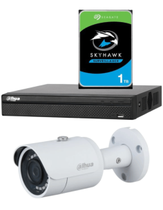 KIT DAHUA, DAH-IPP1IEXT2B30P, NVR + HDD + 1xCAMERA, 2MP, IR 30m 2