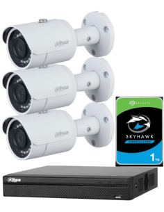 KIT DAHUA, DAH-IPP3IEXT2B30P, NVR + HDD + 3xCAMERA, 2MP, IR 30m 2