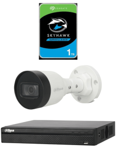 KIT DAHUA, DAH-IPP1IEXT2B30P, NVR + HDD + 1xCAMERA, 2MP, IR 30m 2