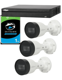 KIT DAHUA, DAH-IPP3IEXT2B30P, NVR + HDD + 3xCAMERA, 2MP, IR 30m 2