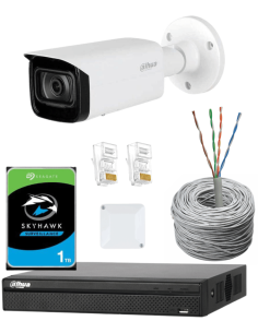 KIT DAHUA, DAH-IPP1IEXT2B40C, NVR + HDD + 1xCAMERA, 2MP, IR 40m 2
