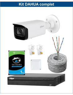 KIT DAHUA, DAH-IPP1IEXT2B40C, NVR + HDD + 1xCAMERA, 2MP, IR 40m