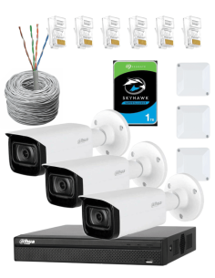 KIT DAHUA, DAH-IPP3IEXT2B40C, NVR + HDD + 3xCAMERA, 2MP, IR 40m 2