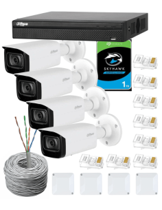 KIT DAHUA, DAH-IPP4IEXT2B40C, NVR + HDD + 4xCAMERA, 2MP, IR 40m 2