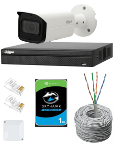 KIT DAHUA, DAH-IPP1IEXT2B60C, NVR + HDD + 1xCAMERA, 2MP, IR 60m 2