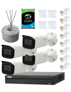KIT DAHUA, DAH-IPP4IEXT2B60C, NVR + HDD + 4xCAMERA, 2MP, IR 60m 2