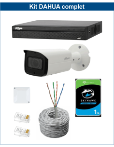 KIT DAHUA, DAH-IPP1IEXT2B50C, NVR + HDD + 1xCAMERA, 2MP, IR 50m