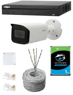 KIT DAHUA, DAH-IPP1IEXT2B50C, NVR + HDD + 1xCAMERA, 2MP, IR 50m 2