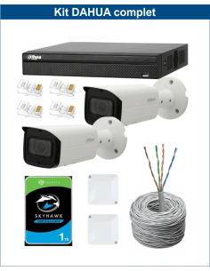 KIT DAHUA, DAH-IPP2IEXT2B50C, NVR + HDD + 2xCAMERA, 2MP, IR 50m