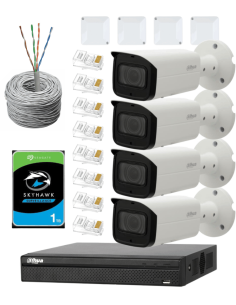 KIT DAHUA, DAH-IPP4IEXT2B50C, NVR + HDD + 4xCAMERA, 2MP, IR 50m 2