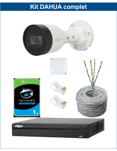 KIT DAHUA, DAH-IPP1IEXT2B30C, NVR + HDD + 1xCAMERA, 2MP, IR 30m