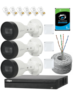 KIT DAHUA, DAH-IPP3IEXT2B30C, NVR + HDD + 3xCAMERA, 2MP, IR 30m 2