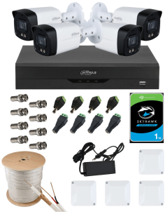 KIT DAHUA, DAH-A4IEXT5B40C, DVR + HDD + 4xCAMERA, 5MP, IR 40m