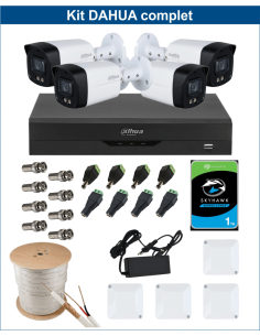 KIT DAHUA, DAH-A4IEXT5B40C, DVR + HDD + 4xCAMERA, 5MP, IR 40m 2