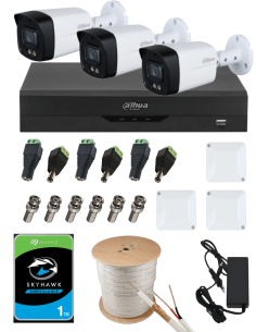 KIT DAHUA, DAH-A3IEXT5B40C, DVR + HDD + 3xCAMERA, 5MP, IR 40m 2