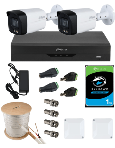 KIT DAHUA, DAH-A2IEXT5B40C, DVR + HDD + 2xCAMERA, 5MP, IR 40m 2