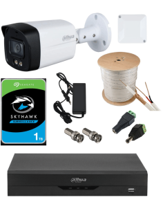 KIT DAHUA, DAH-A1IEXT5B40C, DVR + HDD + 1xCAMERA, 5MP, IR 40m 2
