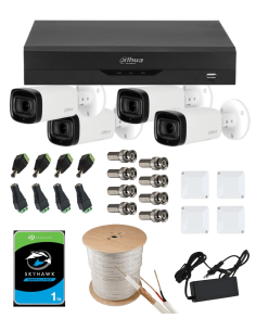 KIT DAHUA, DAH-A4IEXT5B60C, DVR + HDD + 4xCAMERA, 5MP, IR 60m 2