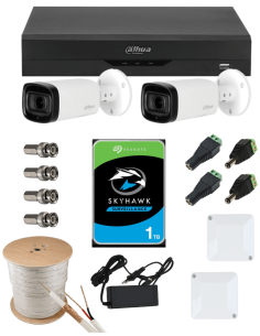 KIT DAHUA, DAH-A2IEXT5B60C, DVR + HDD + 2xCAMERA, 5MP, IR 60m 2