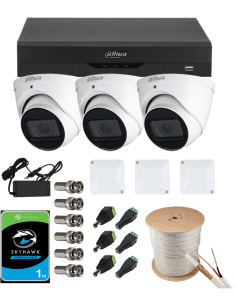 KIT DAHUA, DAH-A3IEXT5D60C, DVR + HDD + 3xCAMERA, 5MP, IR 60m 2