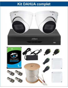 KIT DAHUA, DAH-A2IEXT5D60C, DVR + HDD + 2xCAMERA, 5MP, IR 60m
