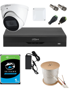 KIT DAHUA, DAH-A1IEXT5D60C, DVR + HDD + 1xCAMERA, 5MP, IR 60m 2